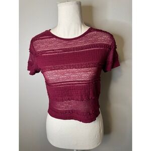 Maroon Forever 21 Cropped Tee‎
